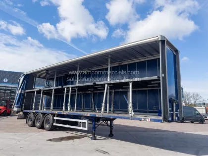 2016 MONTRACON 4800MM PIVOTING FLOOR DOUBLE DECK TRI AXLE CURTAINSIDE TRAILER img