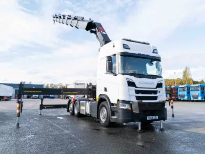 2019 (69) SCANIA R450 HIGHLINE WITH HIAB CRANE 6X2 TAG AXLE img