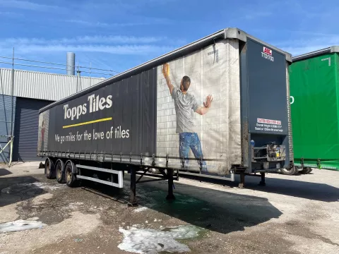 2016 SDC 4m Tri Axle Curtainsider with rear steer and Moffett mounty kit img