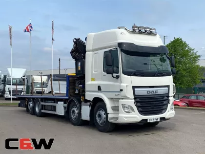 2017 DAF 2017 (17) FAX CF440 8x2 Flatbed Crane Crane Mounted img