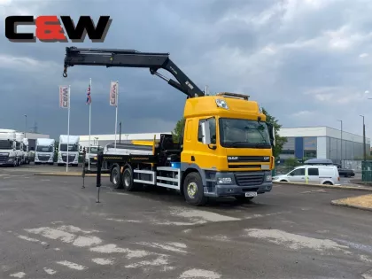 2012 DAF 2012 (62) FAT CF85.460 V 6x4 Flatbed Crane Crane Mounted img