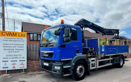 2016 (16) MAN TG-M 18.250 4X2 BB C DIESEL DROPSIDE 18t Dropside with crane img