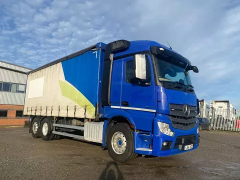 MERCEDES ACTROS 2545 26 TONNE DRAW BAR CURTAINSIDER 2016 - YJ66 VOD img