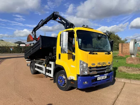 ISUZU FORWARD F110 210 2021 (21) EURO 6, 11 TON, DROPSIDE TIPPER GRAB, HIAB X-HIDUO 082 FOLDAWAY CRANE img