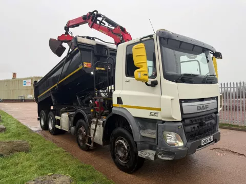 DAF CF 440 2015 (65) EURO 7, 8X4 TIPPER GRAB, EPSILON M125L CRANE, ABBA STEEL BODY img