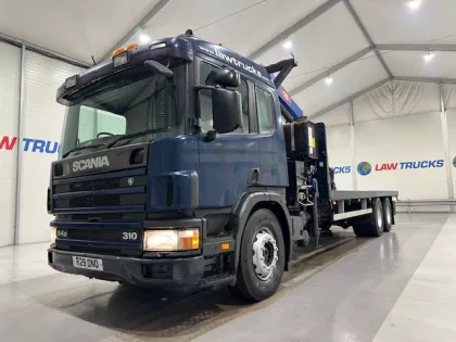 Scania P94 310 6x2 10 Tyre Flatbed with Crane img