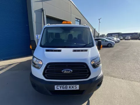 2018 68 FORD TRANSIT T350 2.0 ECOBLUE TDCI STEEL BODIED CAGED TIPPER WITH ALLOY DROPSIDES AND TAIL LIFT img