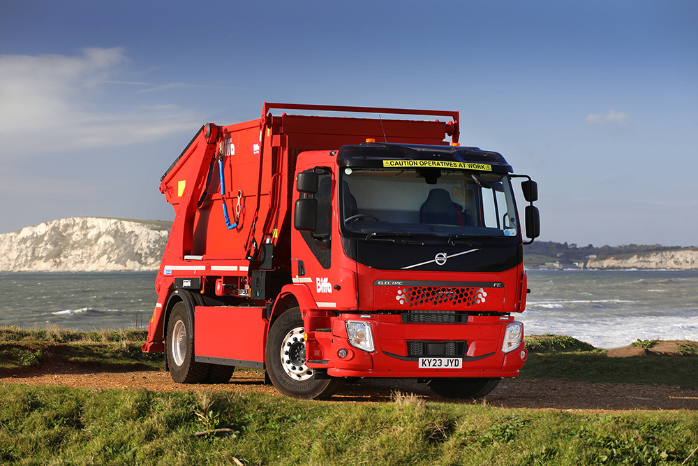 Biffa gets first Volvo FE Electric skiploader News Commercial Motor