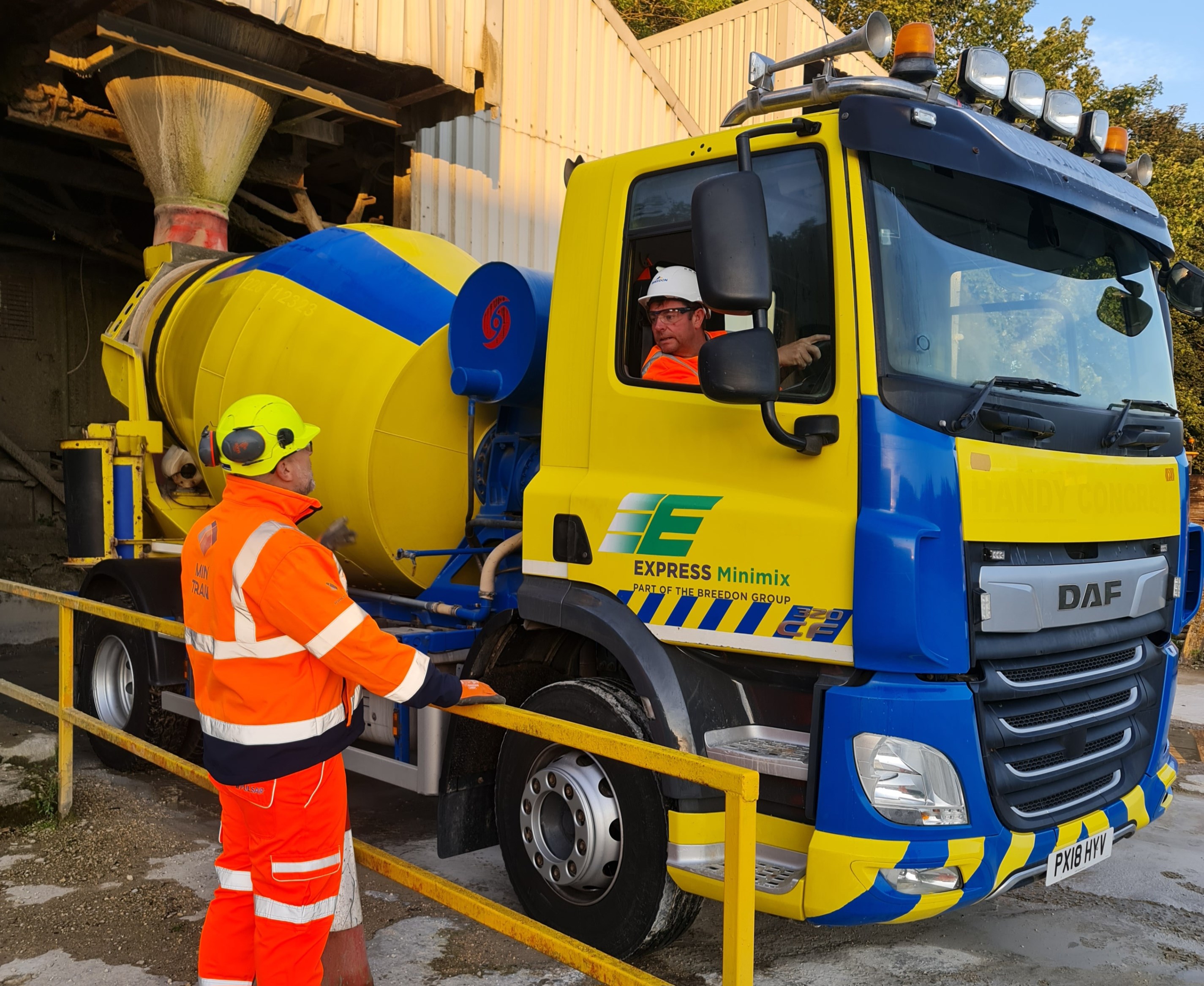 Express Mini Mix employee first with vocational mixer driver