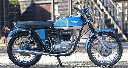 A blue examples of Triumph's TR6...