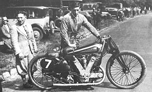 Oliver Baldwin wheels out the big AJS for a crack at the world speed record at Arpajon, France in August 1930ng motorcycle