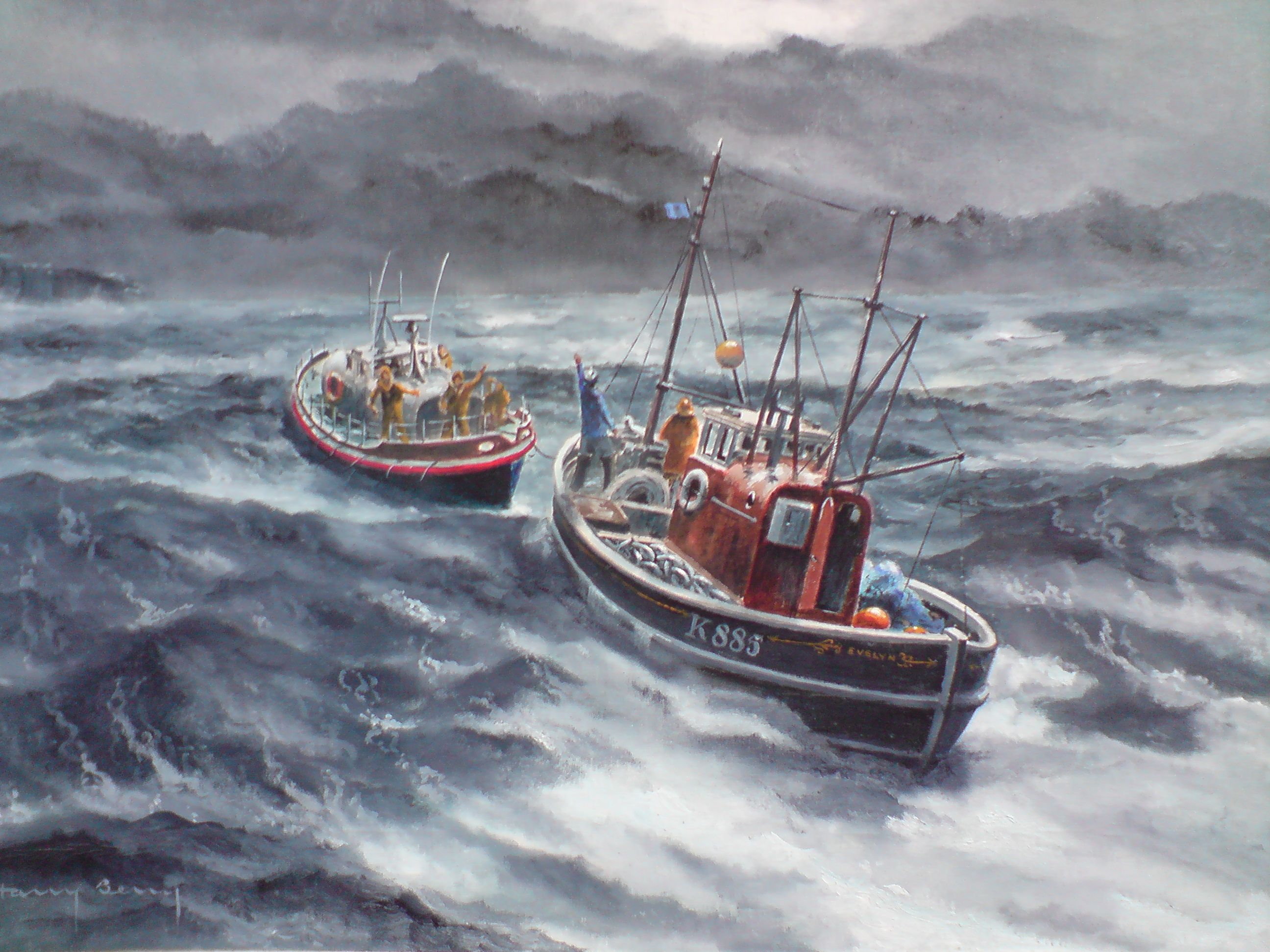 Orkney Image Library Lifeboat rescue painting