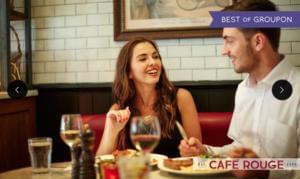 Steak, Chips and Wine for 2 people, £15 at Cafe Rouge (with Groupon)