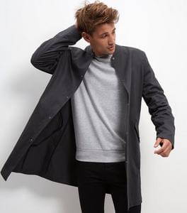 Grey Cotton Longline Bomber Jacket