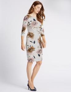Classic Floral Print Bodycon Dress