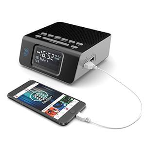 Abbey DAB Bedside Digital FM Radio Alarm Clock - 2 USB Charging Ports
