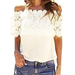 Dream Garden Fashion Women Tops Blouse Lace Crochet Chiffon