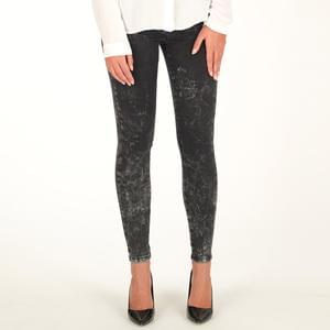 Only Womens Royal Acid Wash Skinny Jeans - Black Denim