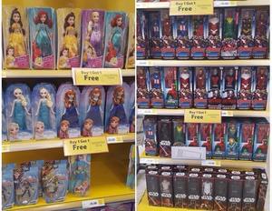 Princess Dolls & Marvel Action Figures - Buy 1, Get 1 FREE at Tesco