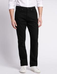 Mens Shorter Length Regular Fit StayNew™ Jeans M&S