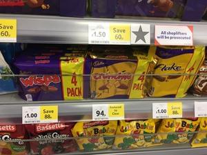 Reduced to clear 4x Crunchies, Wispas and Flakes in-store