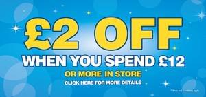 £2 off £12 spend until Fri 14 Oct