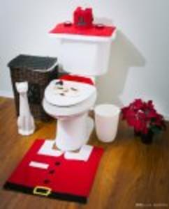 Santa Toilet Seat Cover Set Ho! Ho! Ho!