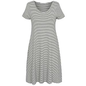 Striped Jersey Cold Shoulder Dress
