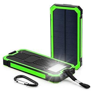AISLA SOLAR POWER BANK 12000Mah(GREEN) + FREE USB LED LIGHT.