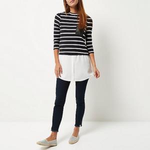 River Island Navy Stripe Top Discount