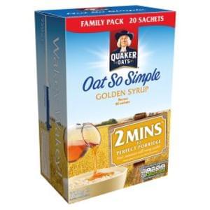 Quaker Oats Oat So Simple Golden Syrup Flavour 20x36