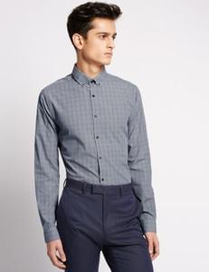 Super Discount on this Super Slim Fit Prince of Wales Checked Shirt @ M&S