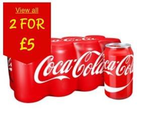 Discount: 16 cans of Coke for £5 - all varieties