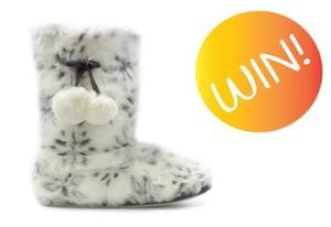 Win Faux Fur Snowflake Slipper Boots