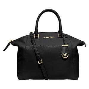 Michael Kors Riley Large Leather Satchel, Black