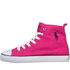 Ralph Lauren Girls Bal Harbour Hi Top Trainers Fuchsia/Navy