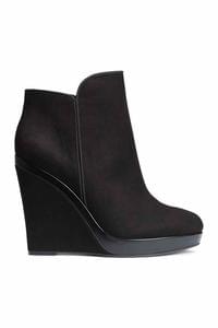 H&M Sale: Black Wedge-Heel Boots Deal