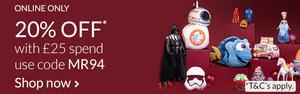 Toy sale up to 30% off plus extra 20% off use code MR94 @ Debenhams