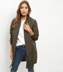 Cheap Women's Khaki Longline Bomber Jacket £16.99 Delivered