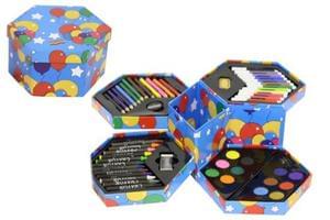Bargain with Free Delivery! Childrens 52 Pcs Craft Art Artists Set Hexagonal Box