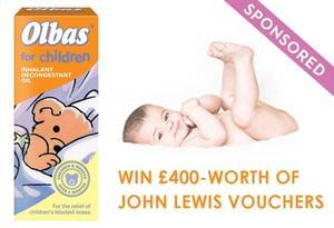 Win £400 John Lewis vouchers with Olbas for Children