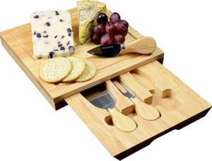 Occasion Square Cheese Board with Drawer and 3 Knives At £11.99