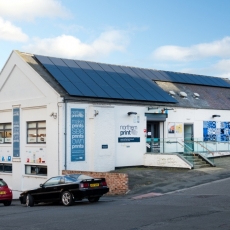 Exterior photograph of Northern Print building