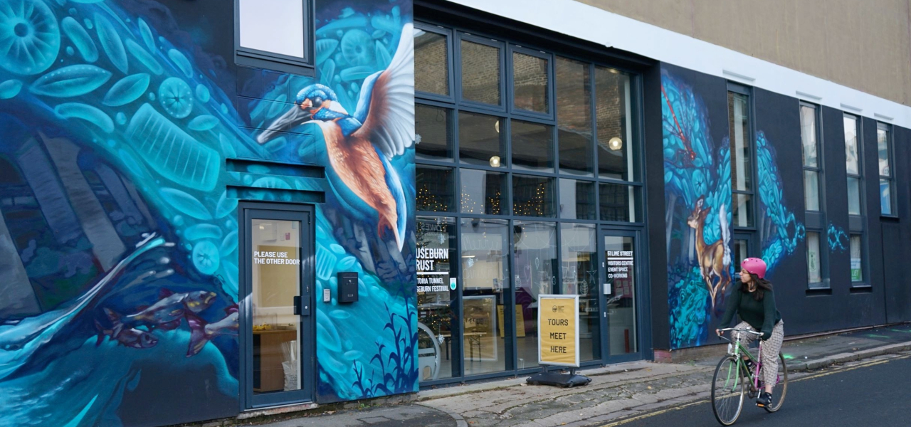 Ouseburn Trust exterior with cyclist passing