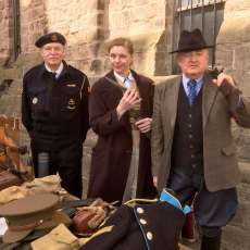 Photo of 3 x re-enactors in Home Guard uniforms