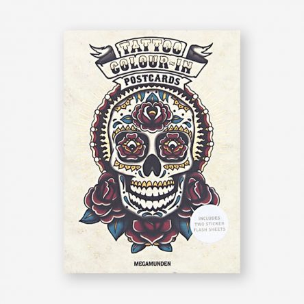 Tattoo Colour-In Postcards
