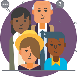 Image of older people and young people