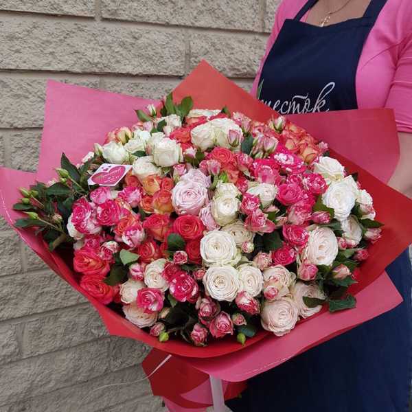 Букет из 51 кустовой розы Букет из 51 кустовой розы