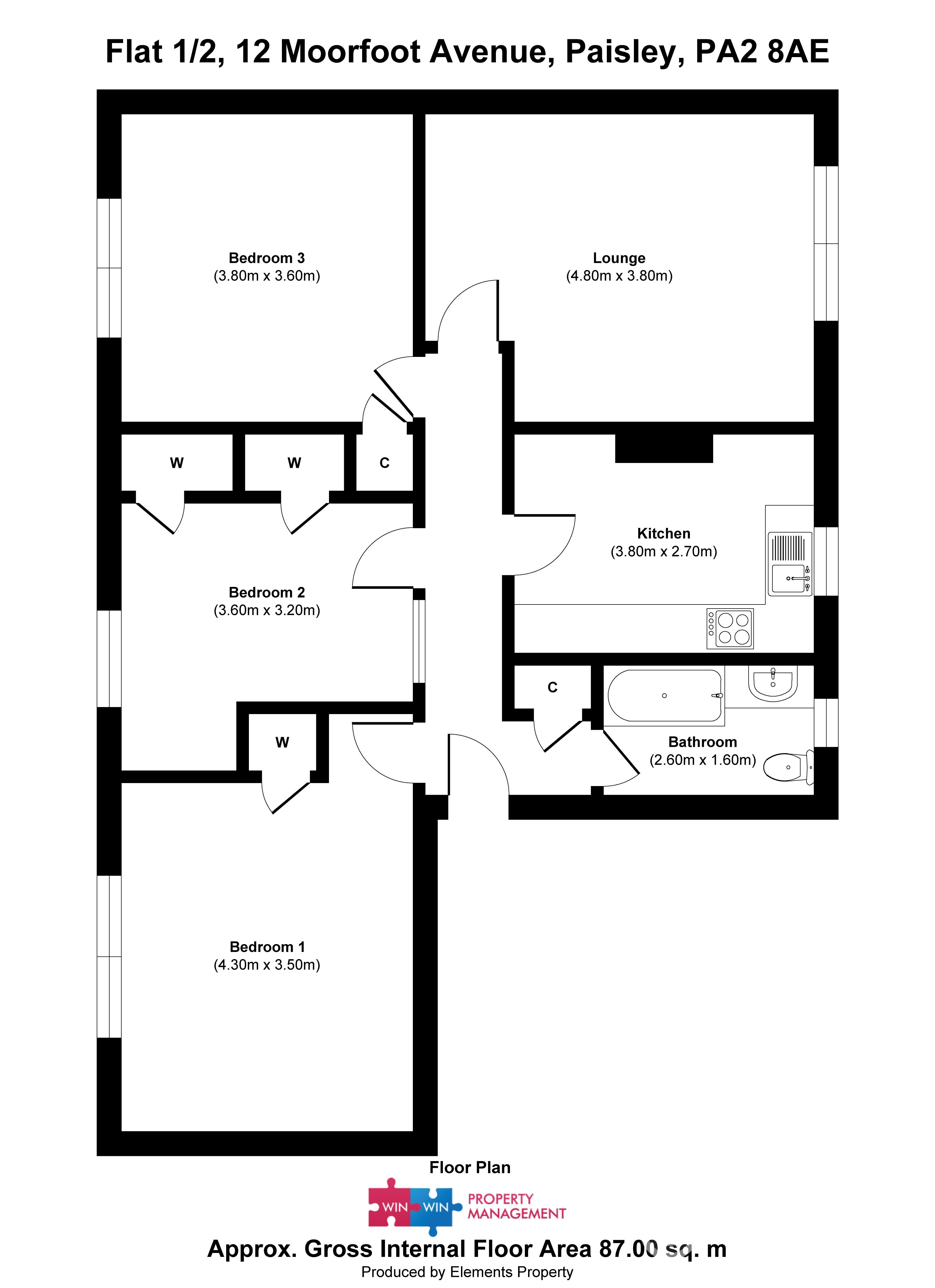Property to rent in 1/2, 12 Moorfoot Avenue, Paisley, PA2 8AE
