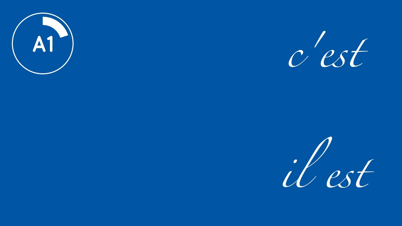 C'est vs. il est
